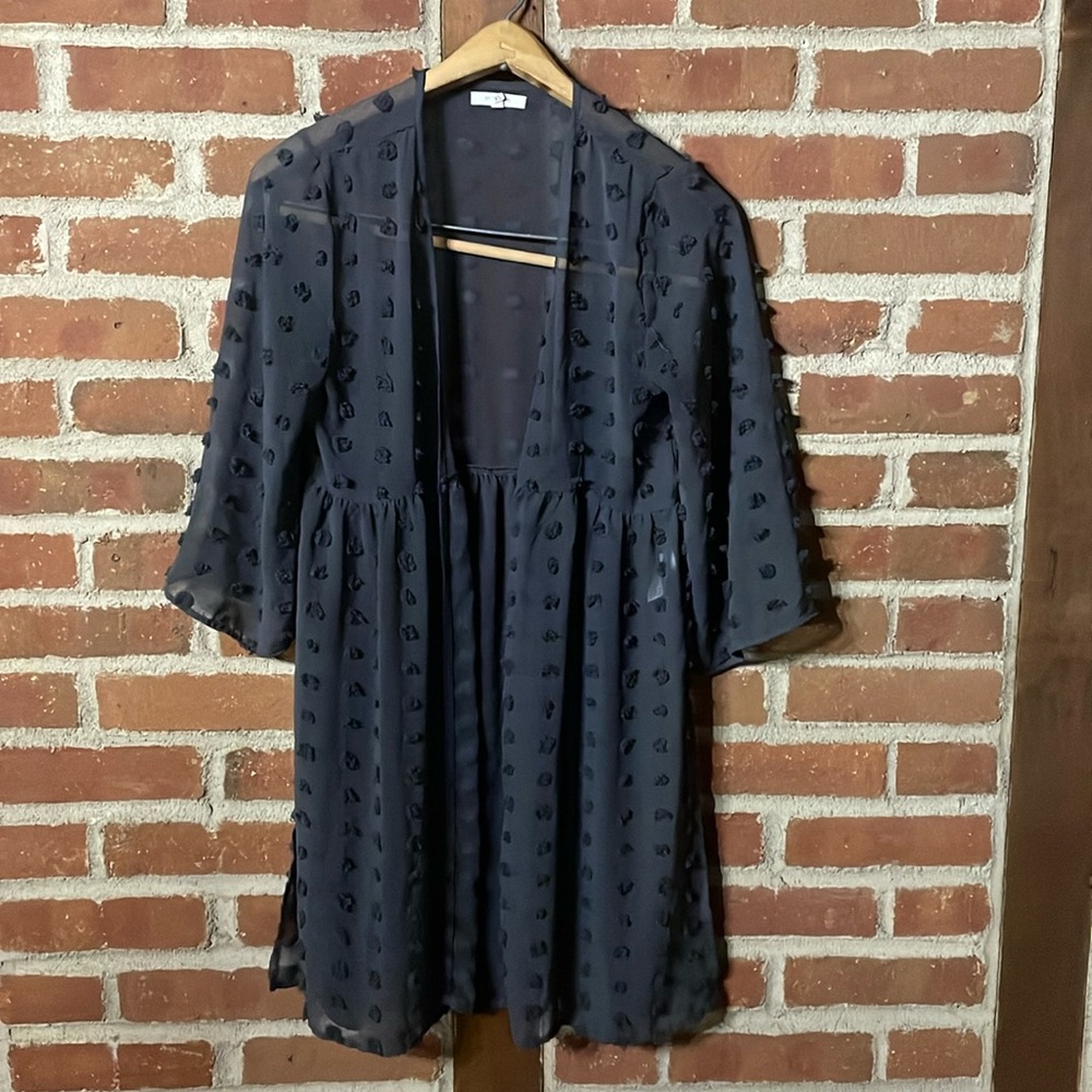 Maurices Gray Dot kimono